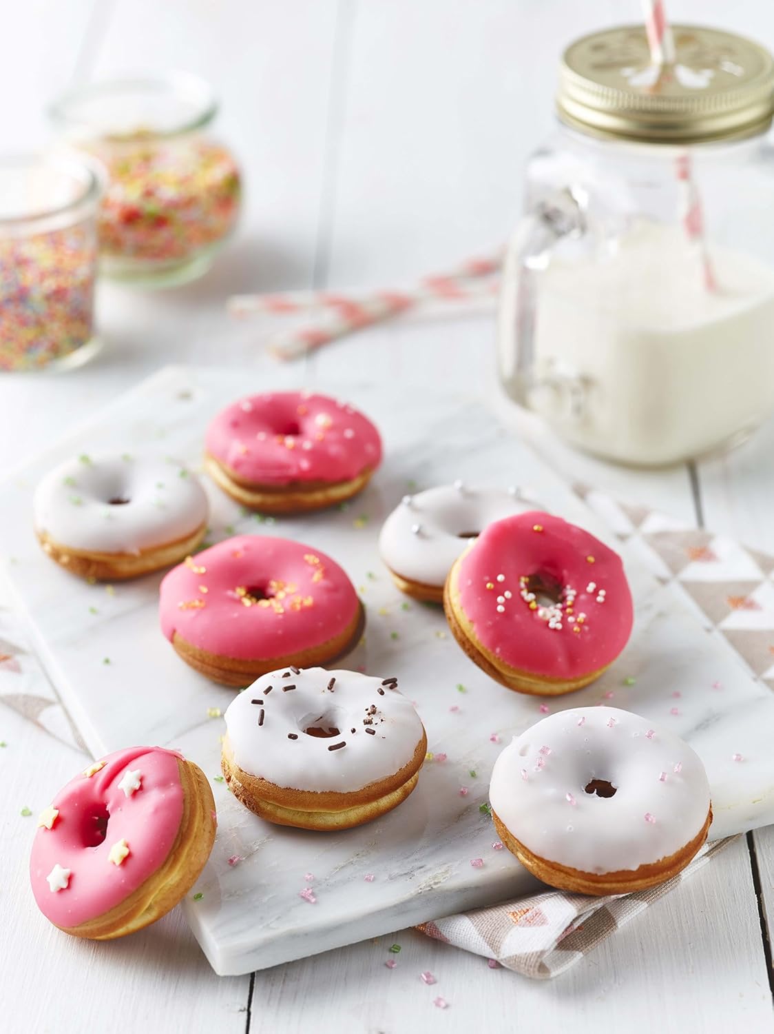 Mini-donuts/bagels - plaque cuisson antiadhésive - format compact - JEU PLAQ. MINI-DONUTS /MINI BAGELS AA PREMIUM