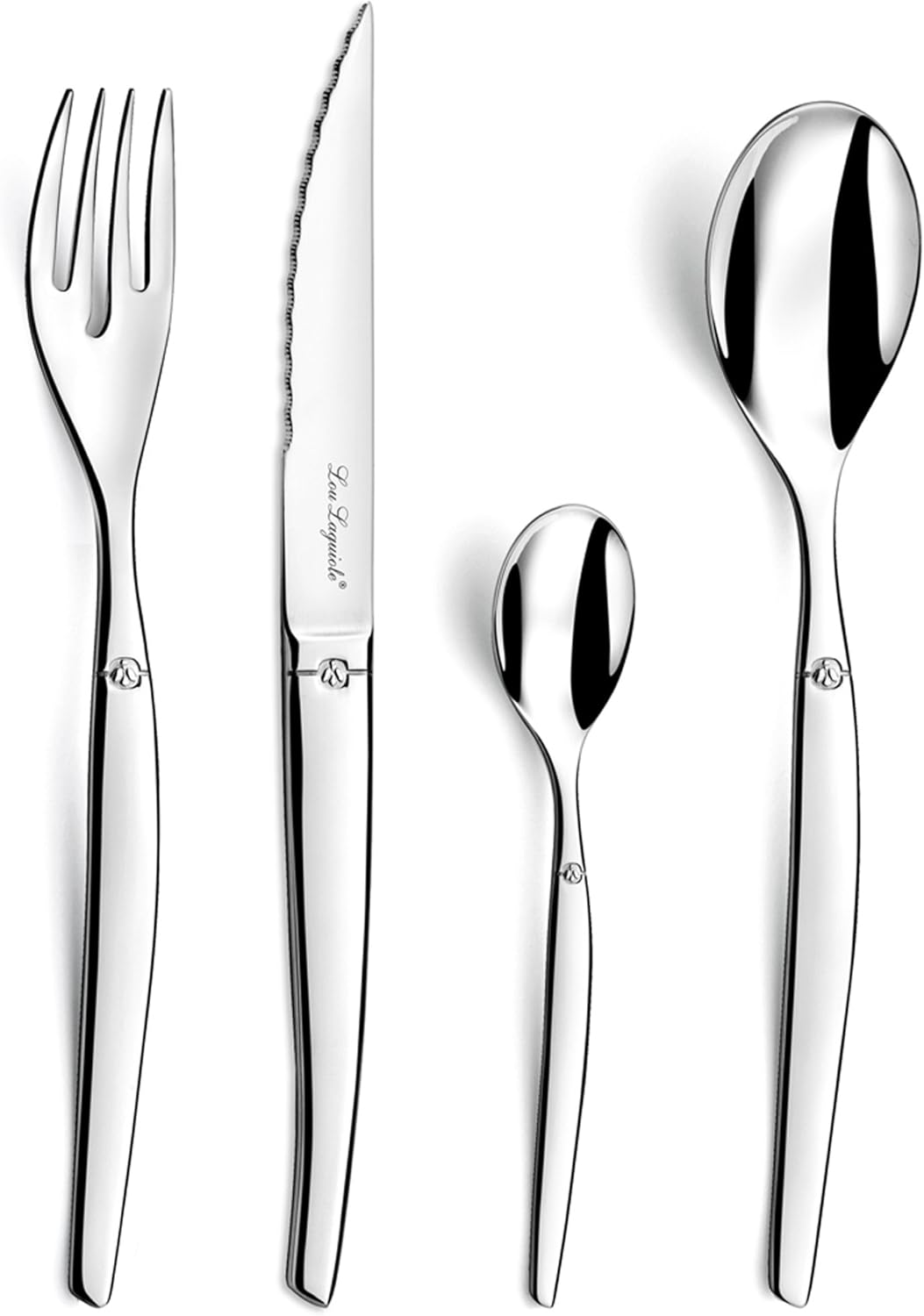 Lou Laguiole - Jet - ménagère 74 pièces pour 12 pers - inox 18/0, brillant