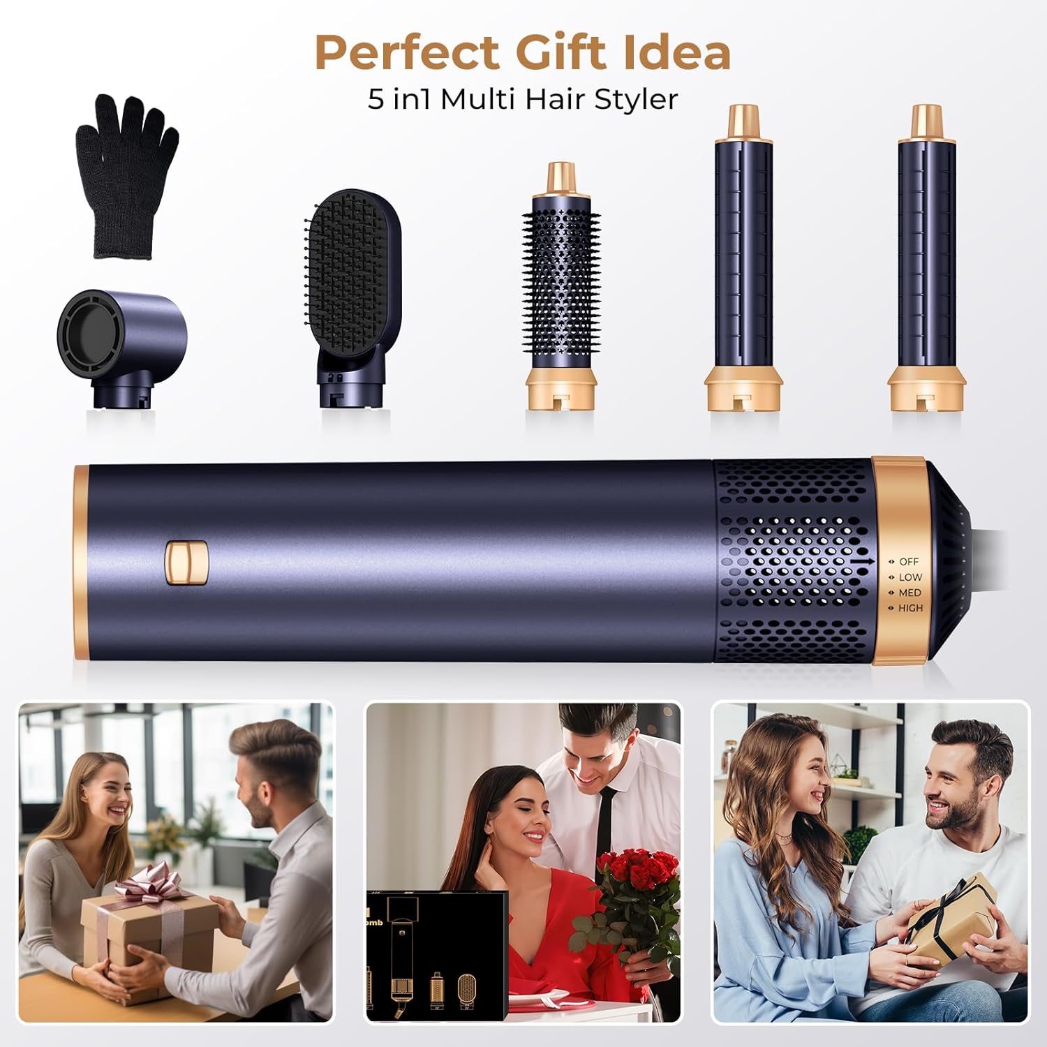 Hairstyler Air Styler 5 en 1, 1000W, ionique, brosse 30mm, réglable