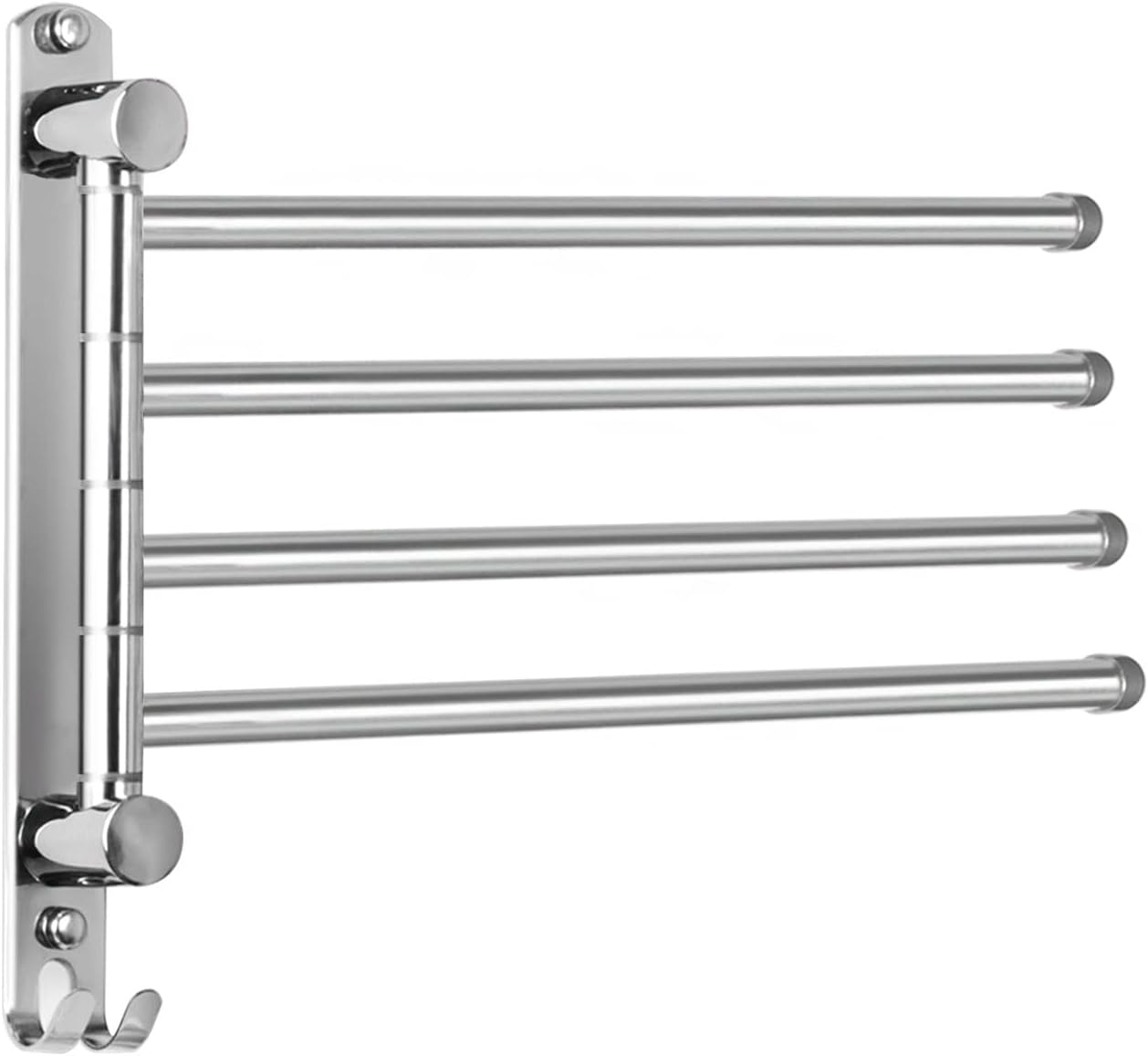 JSVER - porte-serviettes rotatif 4 barres inox 180° - montage mural salle de bain - SUS304