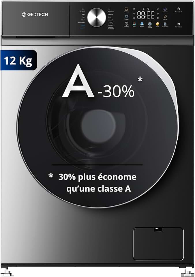GEDTECH - lave-linge frontal 12kg 1400tr LED eco intensif - GLLPS121400DG