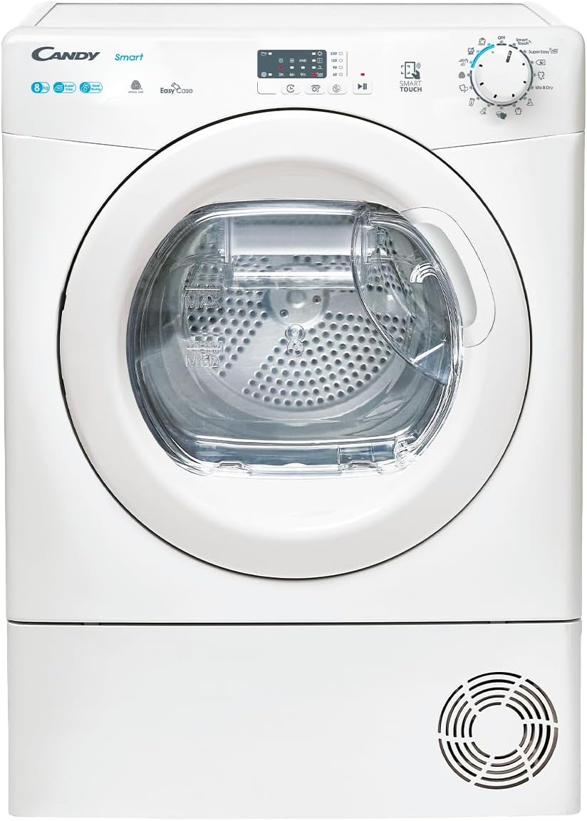 Candy - sèche-linge pompe à chaleur 8kg, NFC, départ différé, 85x59,6x58,5cm - CSE H8A1LE-S