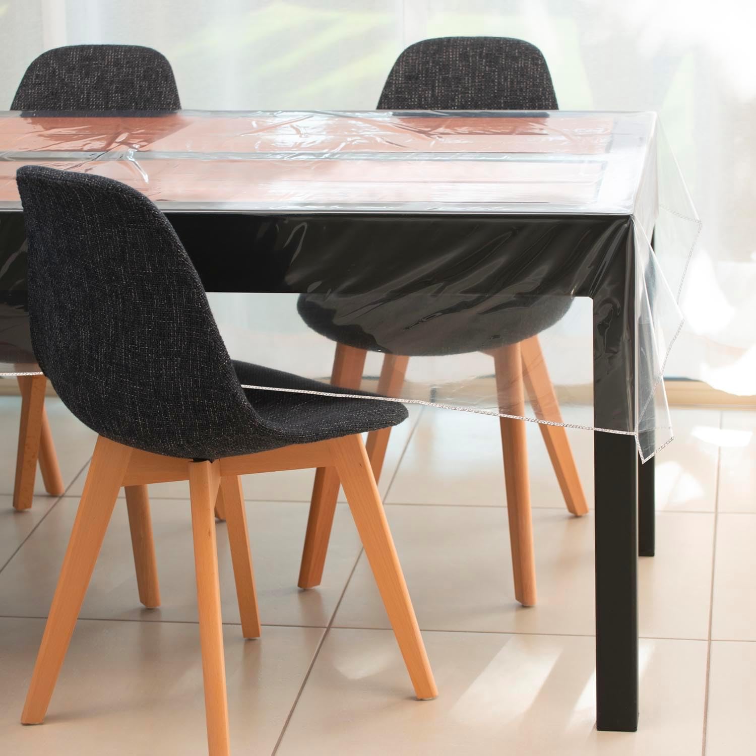 Soleil d'ocre - Cristal Rectangle - 140x240 cm - Nappe PVC transparente 100 microns