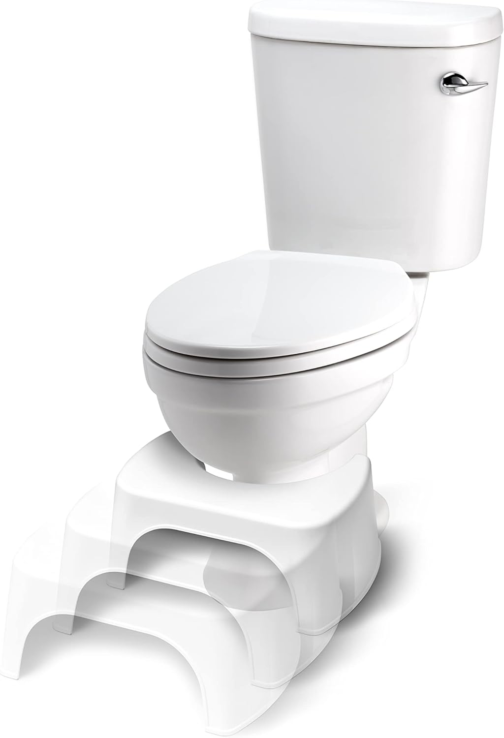 Tabouret de toilette - Gris, plastique recyclé, Fabriqué en France - Compact, position physiologique anti-constipation