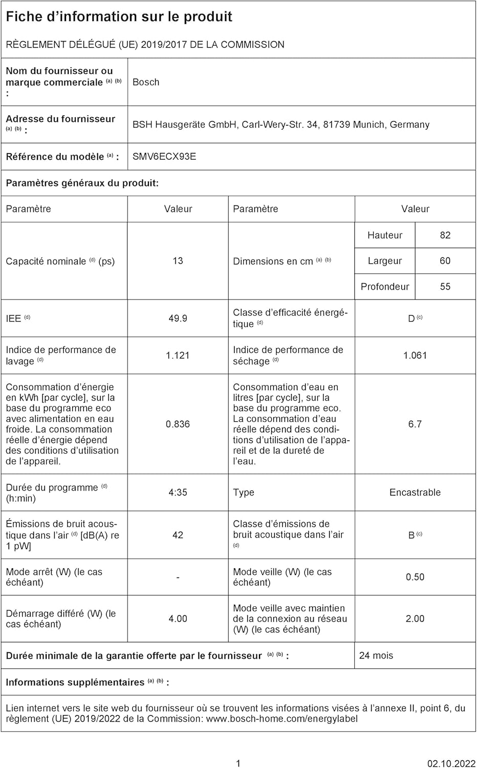 Bosch - Série 6 - 13 couverts, Silence Plus