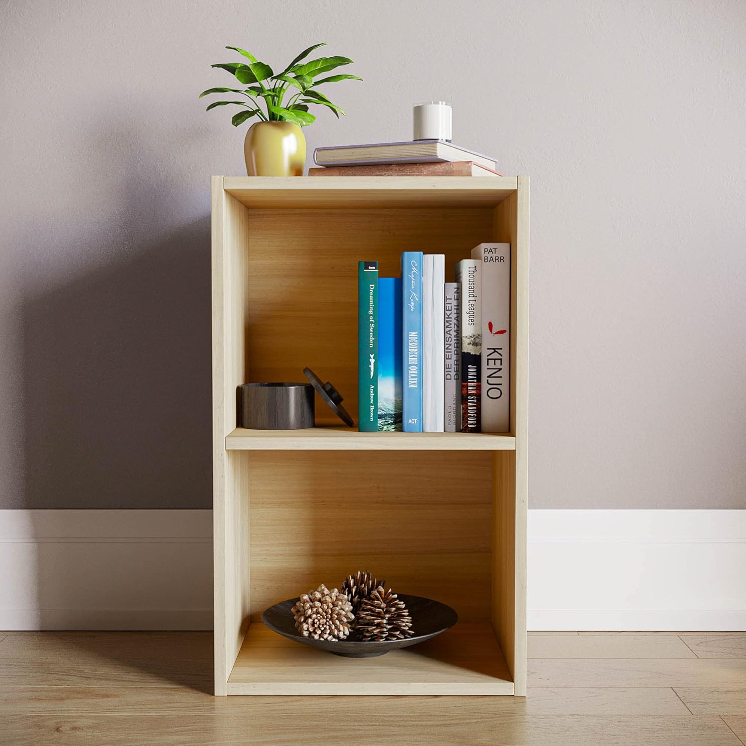 Vida Designs - Oxford 2 niveaux - 54x32x24cm - bibliothèque chêne, rangement compact