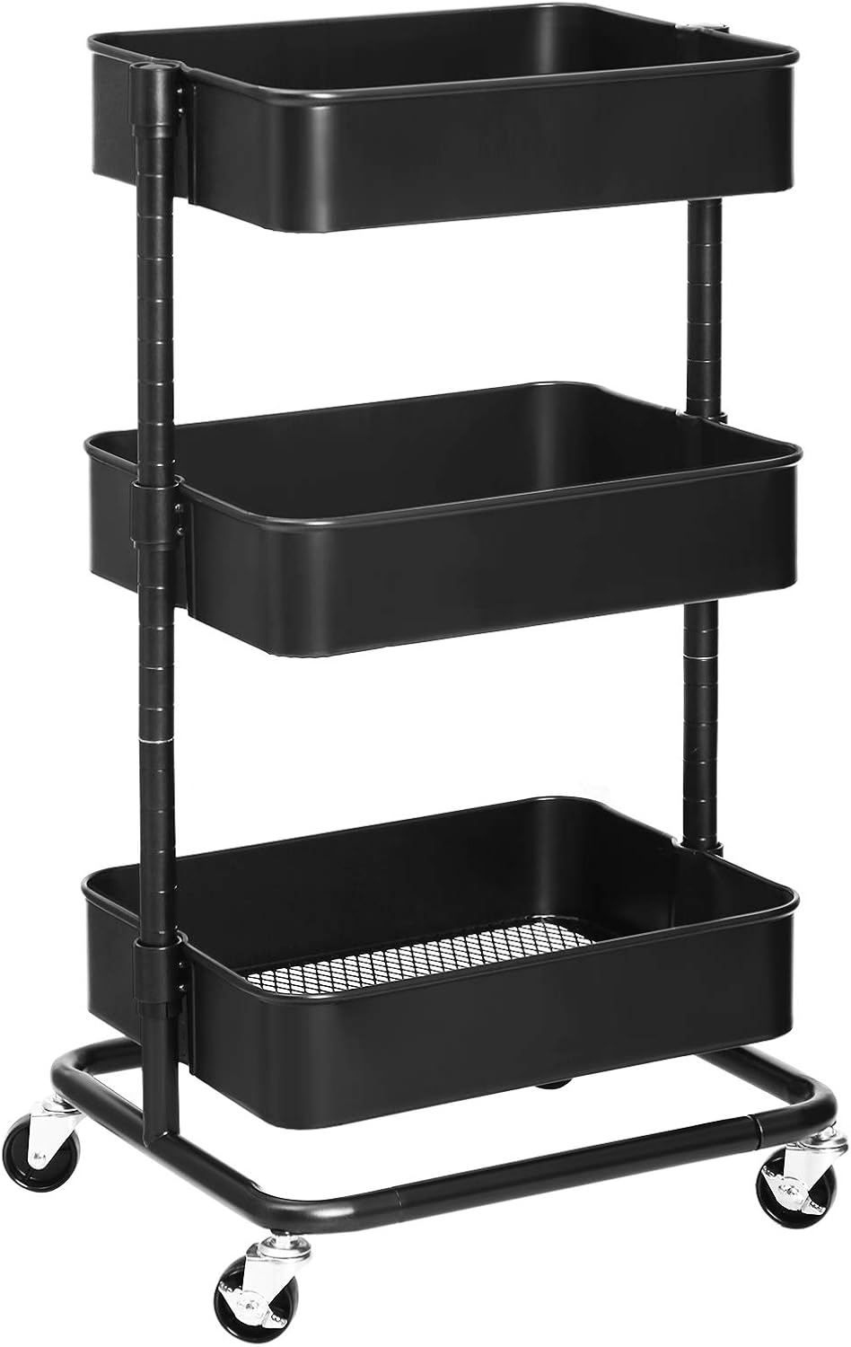 SONGMICS - chariot 3 niveaux, 43x35x73,5 cm, tablette réglable, 6955880309108