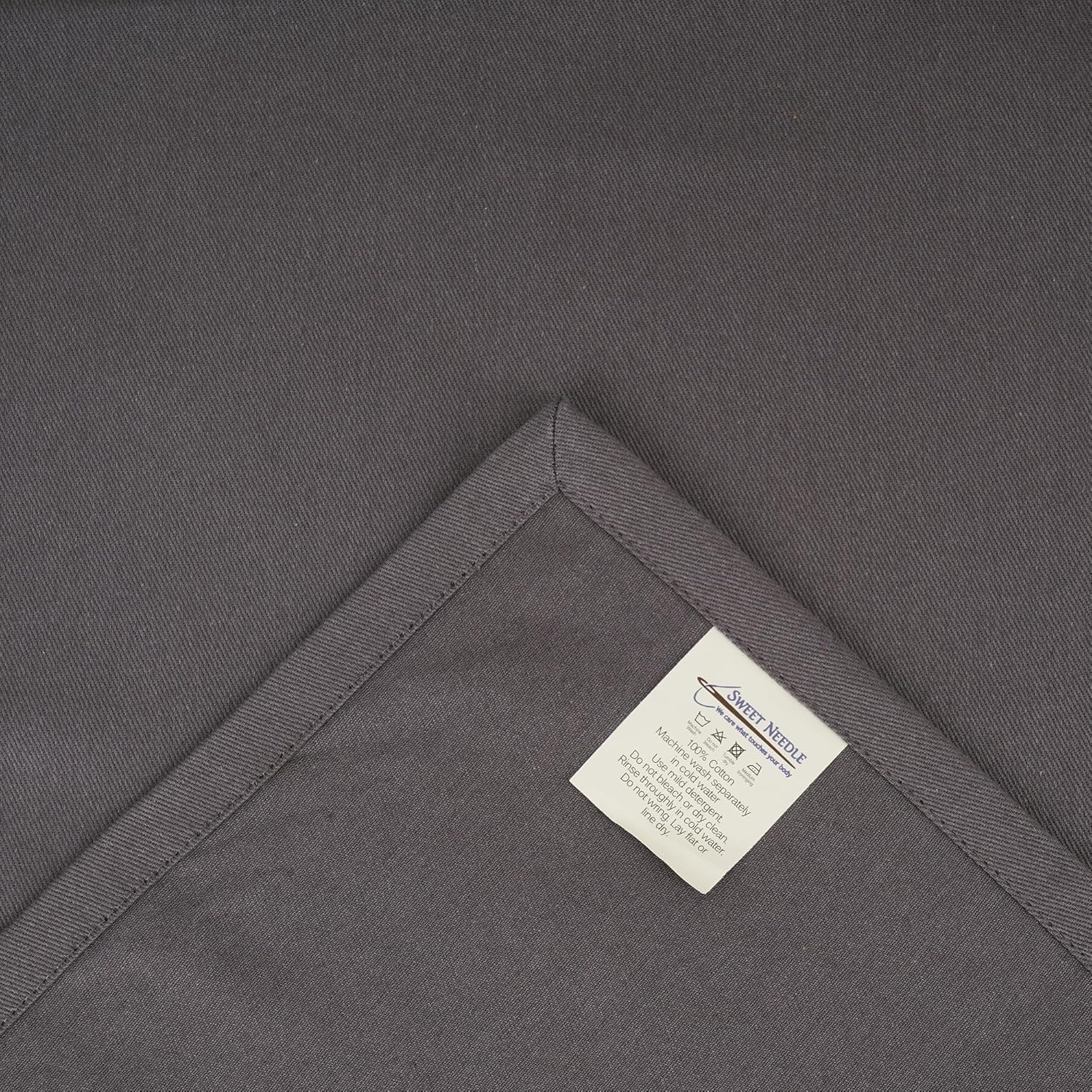 Sweet Needle - Serviettes de table coton 45x45 cm, lot de 12, tissu épais, coins arrondis, Charbon