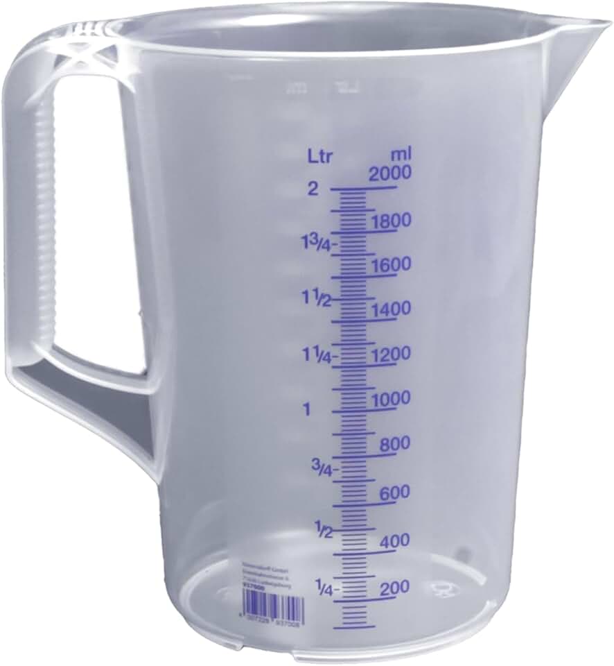 Hünersdorff - verre doseur 2L - PP incassable poignée graduée