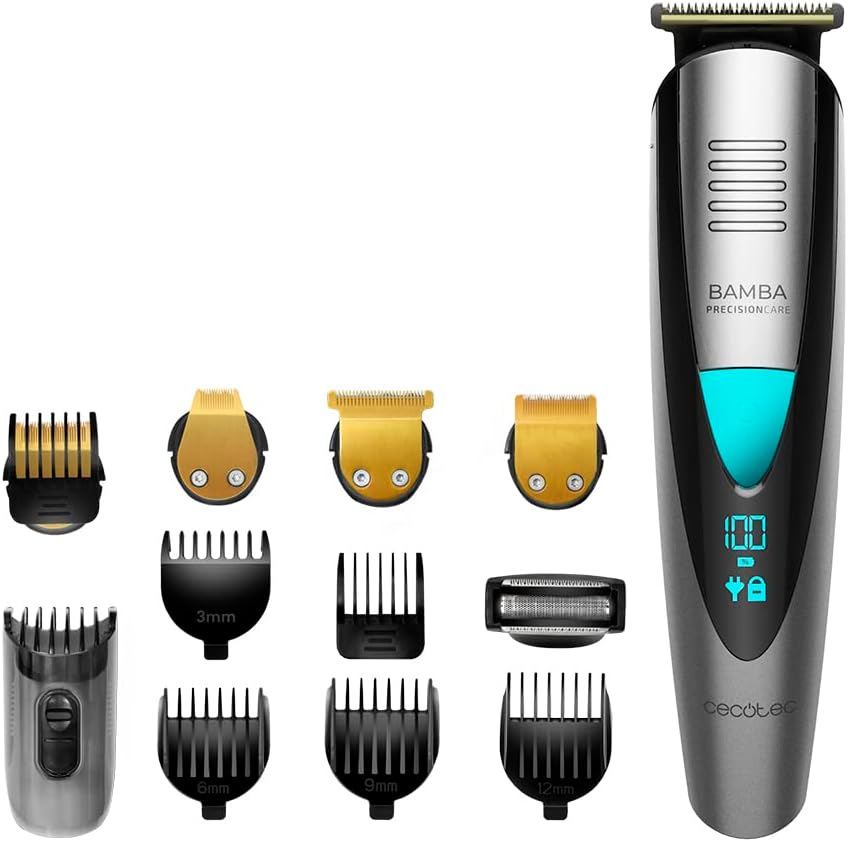 Cecotec - Bamba PrecisionCare Pro - rasoir 5-en-1, 60min, titanium, IPX7