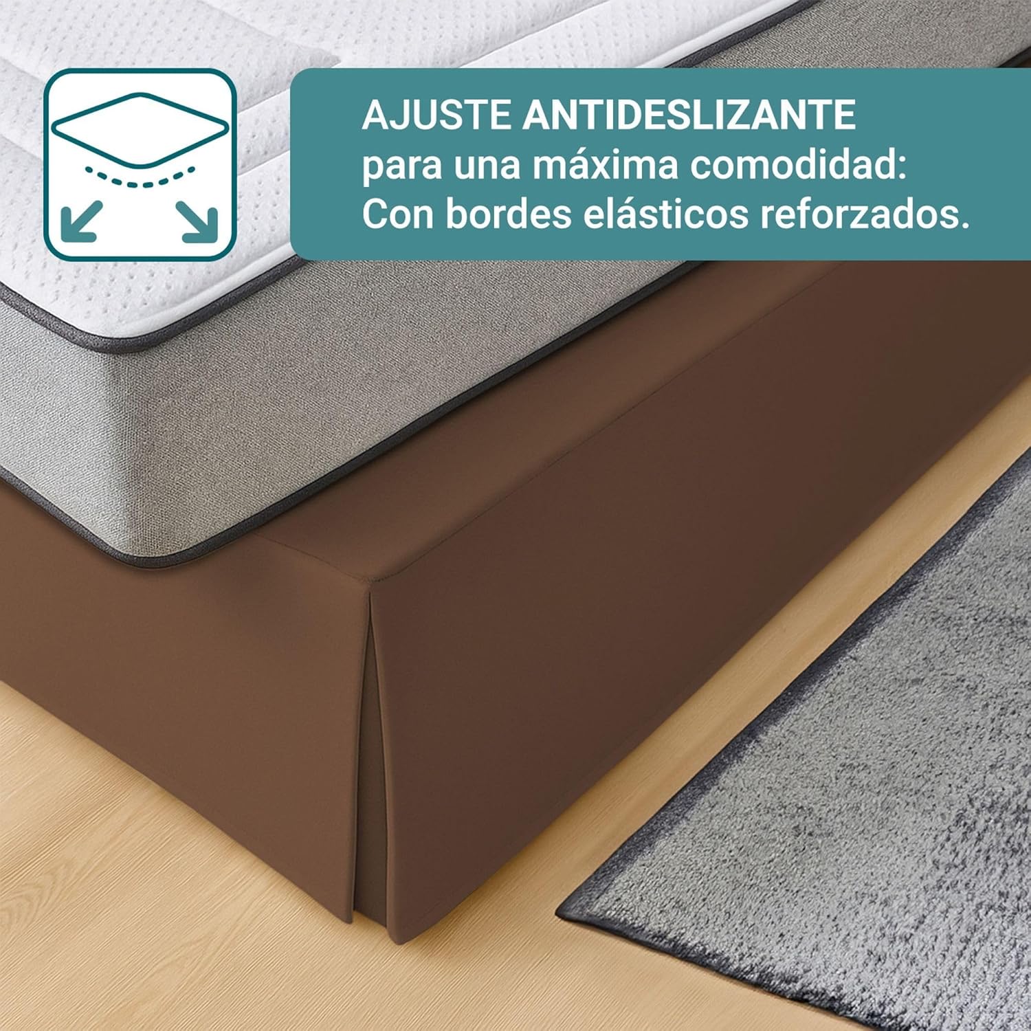 Drap-housse canapé 90x190/200 cm marron antidérapant respirant