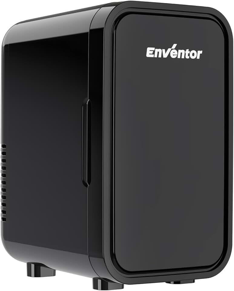 Enventor - Mini frigo 6L, AC/12V, froid/chaud, compact, noir