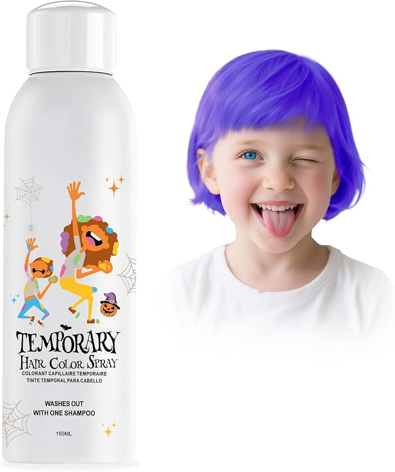 Spray coloration capillaire temporaire - violet - usage unique - lavable