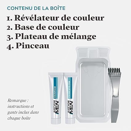 Just For Men - coloration barbe & moustache, naturel, sans ammoniaque, peigne inclus, châtain clair, M25