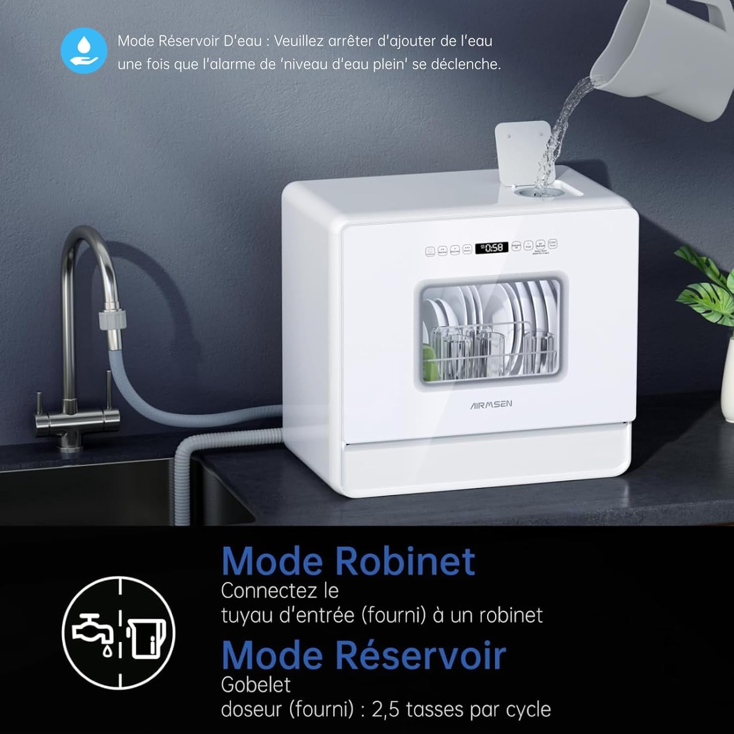 AIRMSEN -  5L, 7+2 programmes, LED, fonction sel