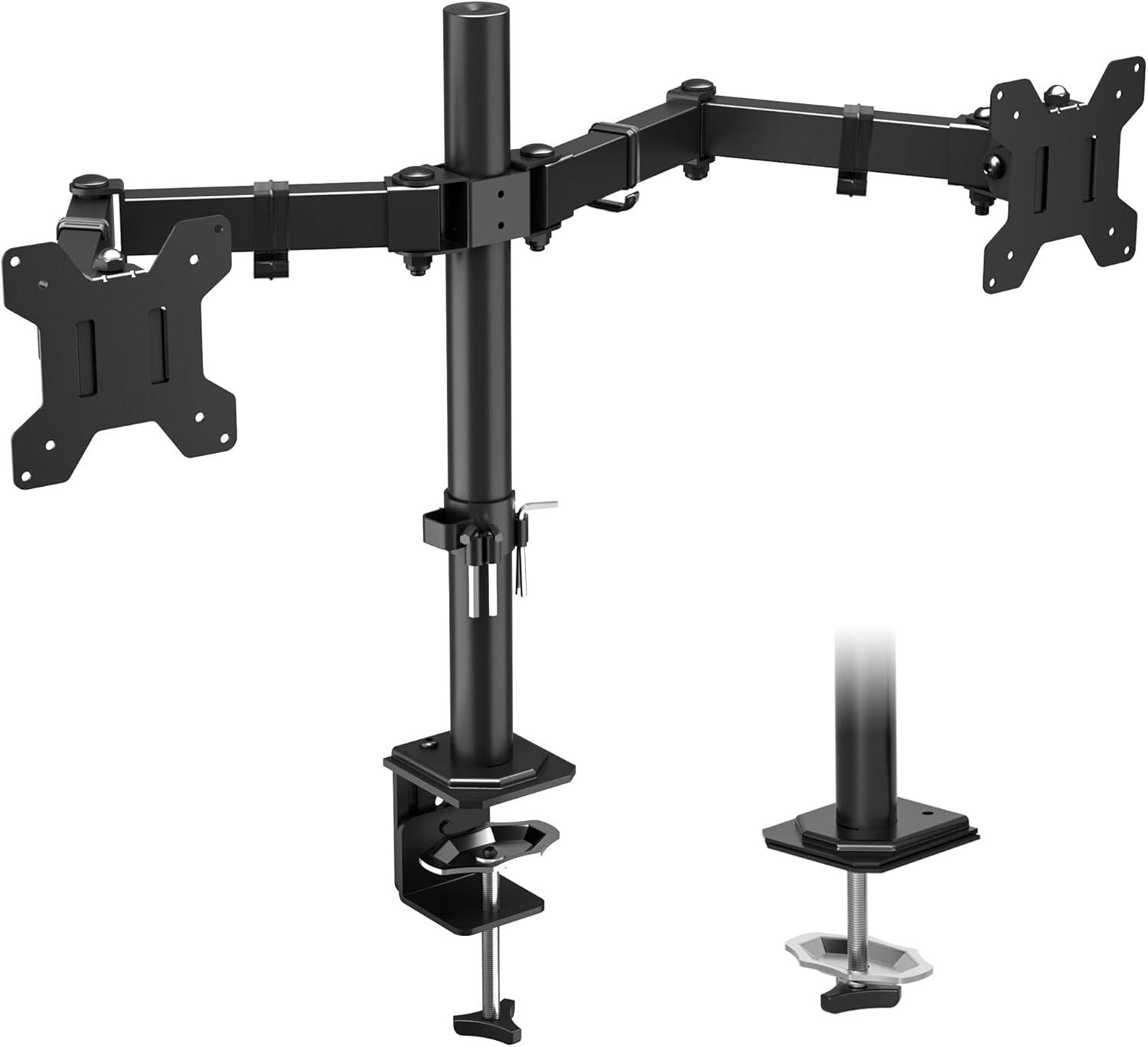 BONTEC - double support écran PC - 13-27 pouces - hauteur réglable, inclinaison, pivot, VESA