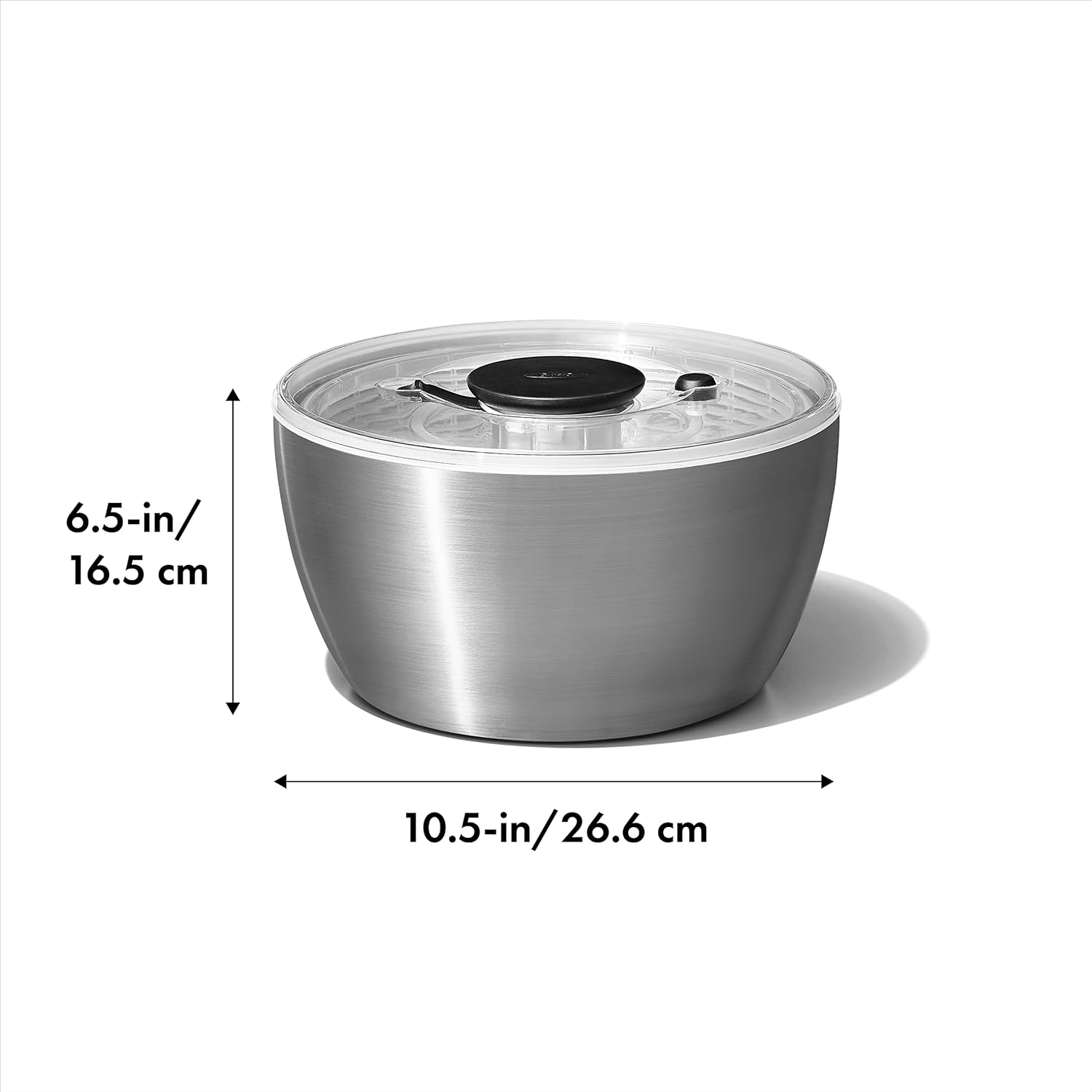 Oxo - Essoreuse à salade inox - grande capacité, poignée antidérapante - 1071497