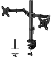 BONTEC Support Ecran PC 2 pour Moniteurs de 13-27 Pouces, Bras Ecran PC Réglable en Hauteur, Incl...