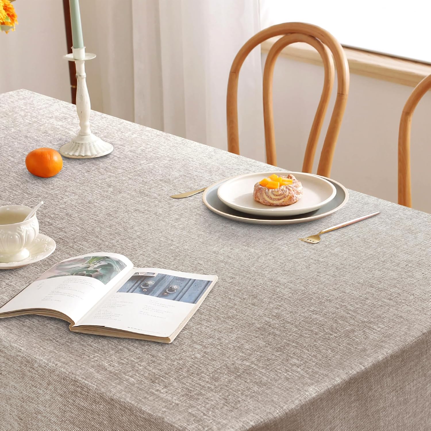DWCN - nappe extérieure effet lin 135x160cm, imperméable, anti-taches - DWCN
