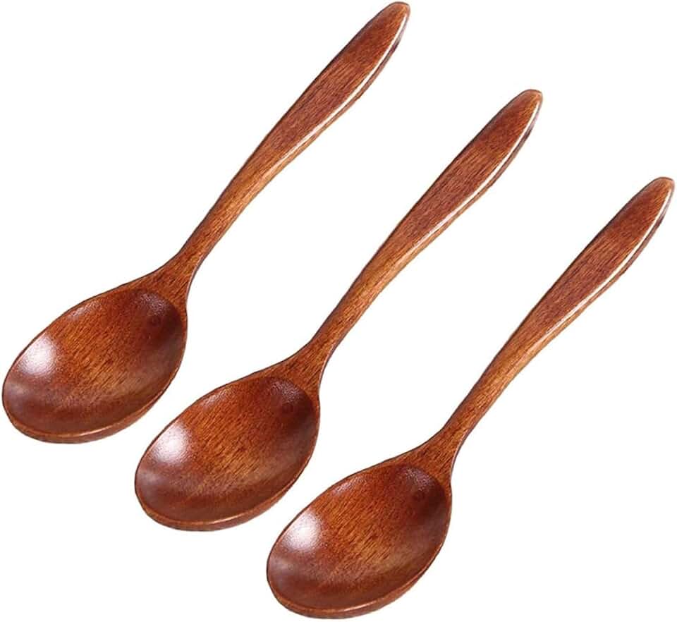 Cuillère à miel en bois naturel - lot de 3 - écologique et polyvalente