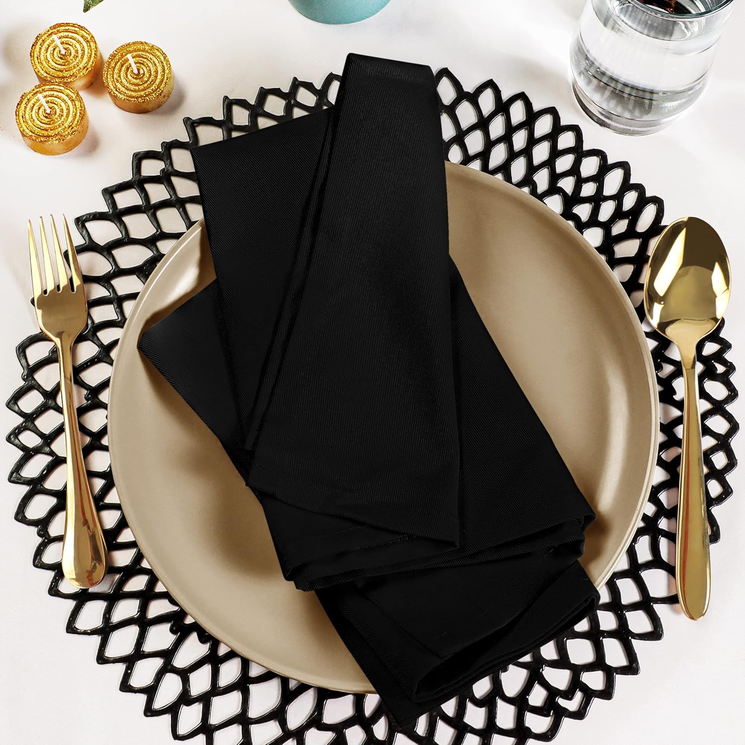 Utopia Kitchen - serviettes tissu - 50x50 cm - coton mélangé lavable