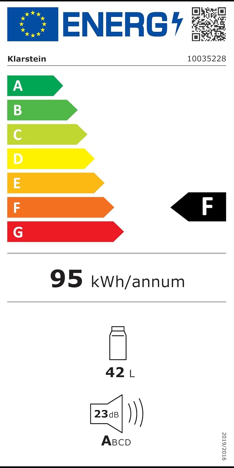 Klarstein - Mini Frigo 42L, silencieux, étagères réglables, 12-18°C