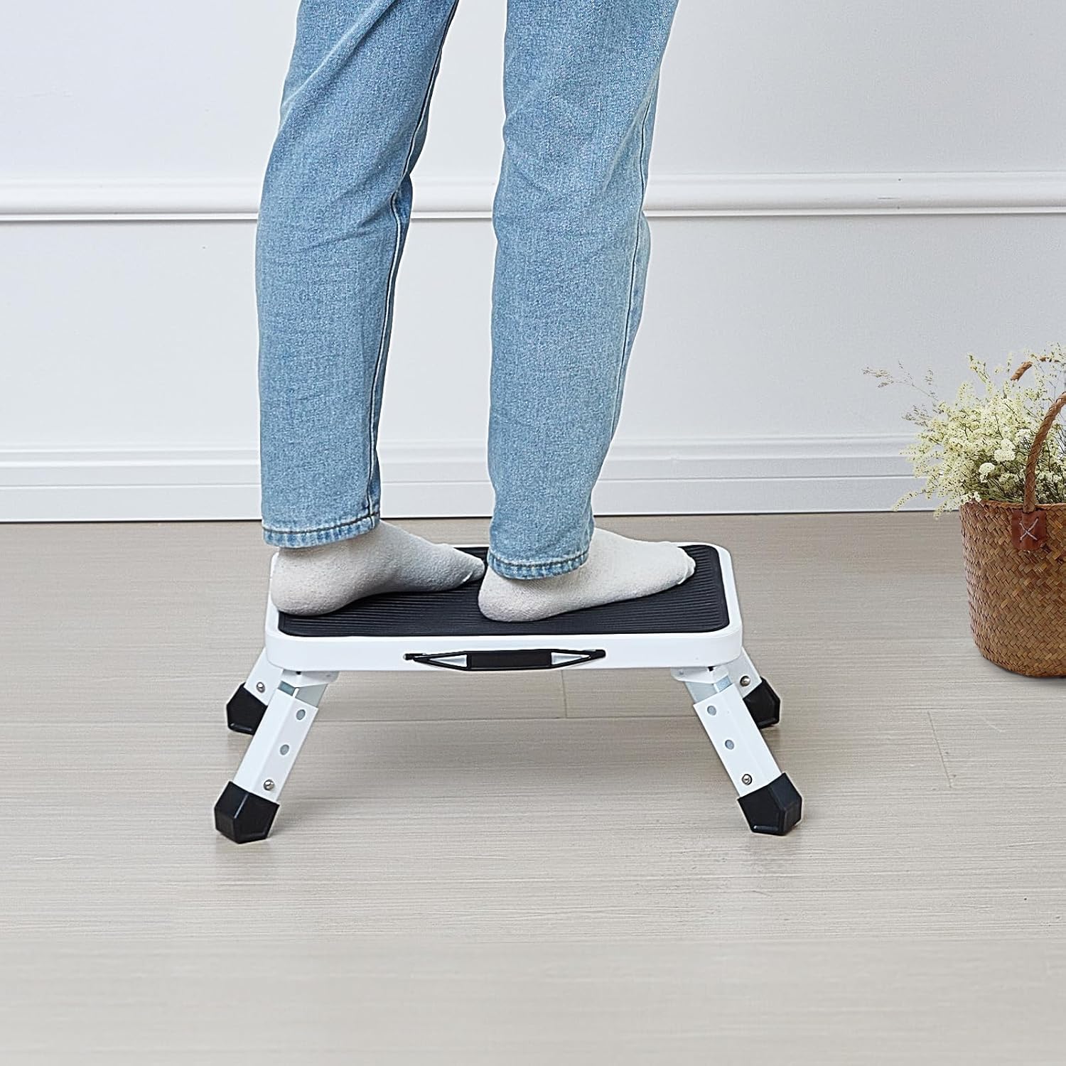 VEVOR - Marche pied pliable - 1 marche, 3 hauteurs - acier, 150 kg, antidérapant