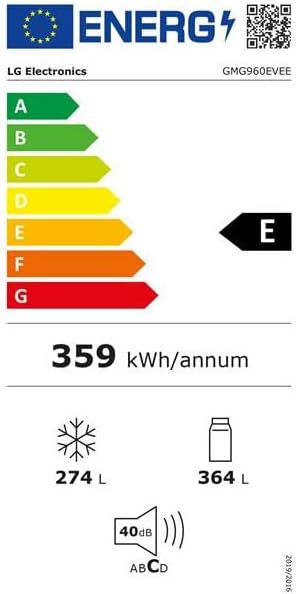 LG - réfrigérateur américain grande capacité inox, distributeur eau, GMG960EVEE