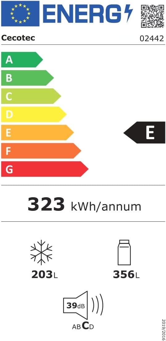 Cecotec - Bolero CoolMarket SBS - 177x90cm - 559L, Total No Frost, Inverter, Classe E, SBS 559
