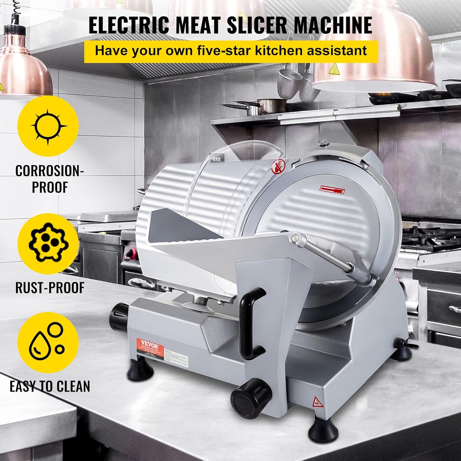 VEVOR - trancheuse électrique 300 mm, 320W, inox, charcuterie, tranche épaisse