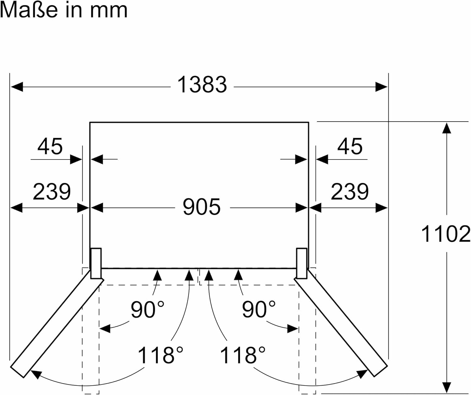 Bosch - Série 4 multi-portes, 605L, 183x91cm, inox, anti-traces KFN96VPEA