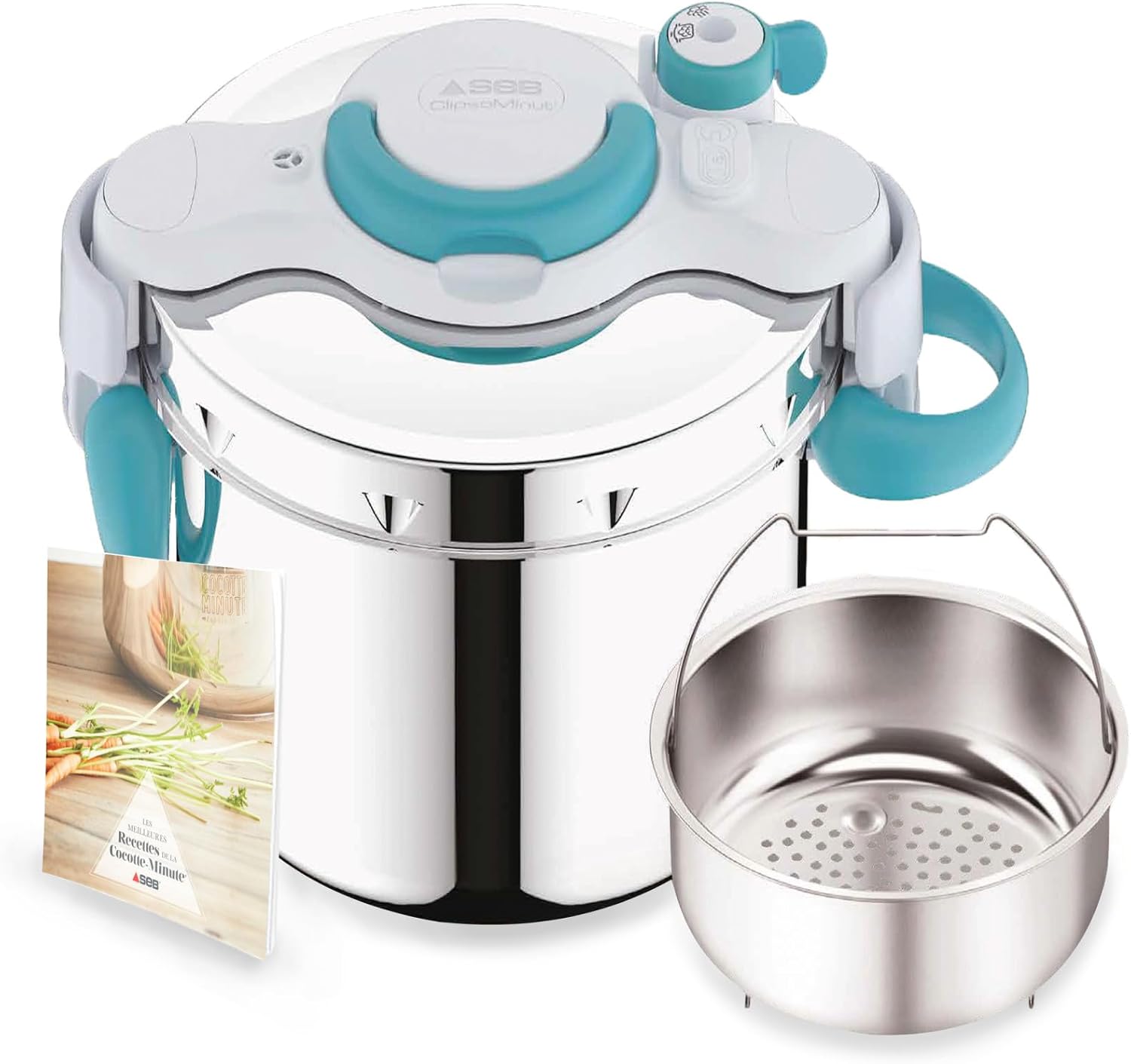 SEB - ClipsoMinut'Easy+ - 7,5L - inox, poignées rabattables, induction, P4904816