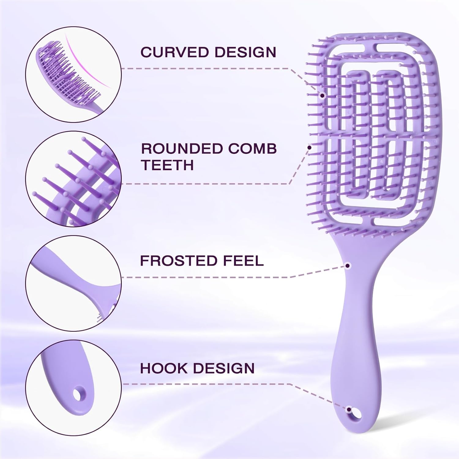 Brencco - Brosse démêlante magique cheveux bouclés anti-casse