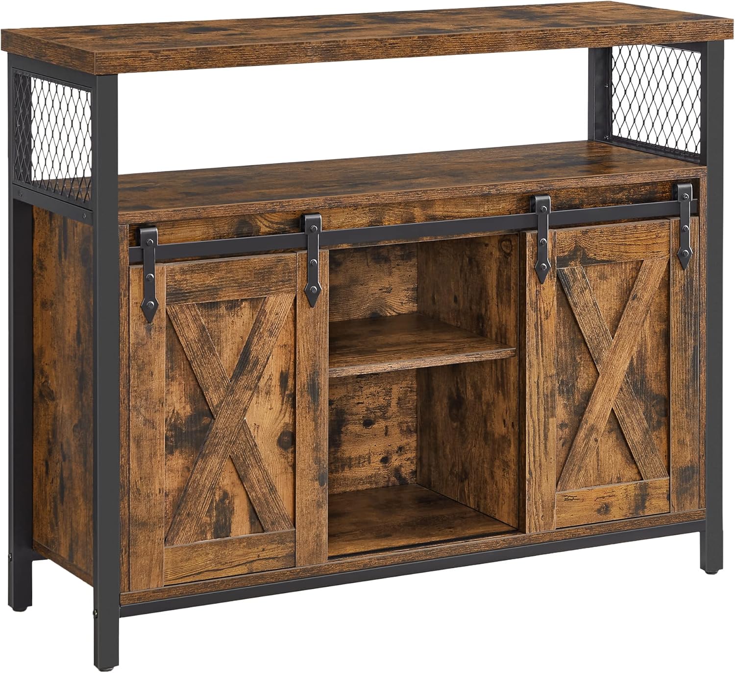 VASAGLE - Buffet de cuisine, 100x33x80cm, portes coulissantes, étagères réglables, LSC092B01