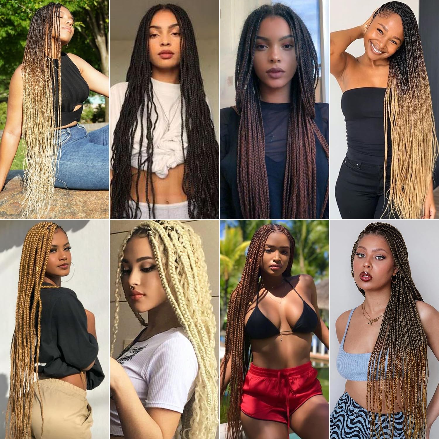 Rajout cheveux tressés - 30 pouces - blond #613, pré-étirés, 6 paquets