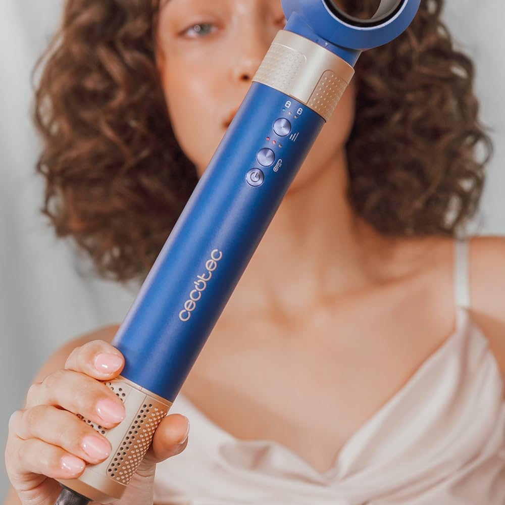 Cecotec - Brosse soufflante AirGlam 14in1, 1400W, 3 températures, 14 têtes
