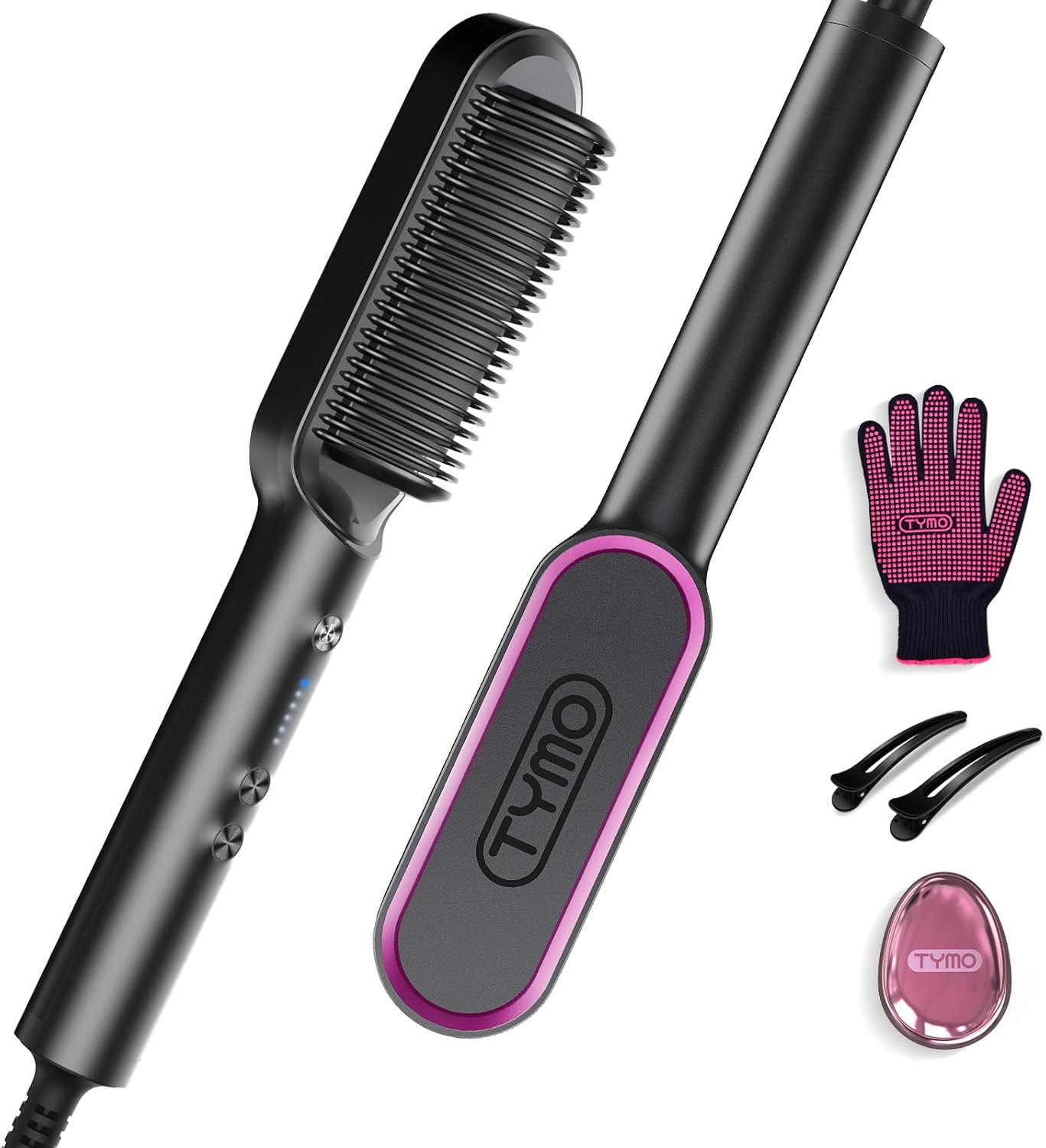 TYMO - RING - Brosse lissante céramique, 5 températures, chauffe rapide