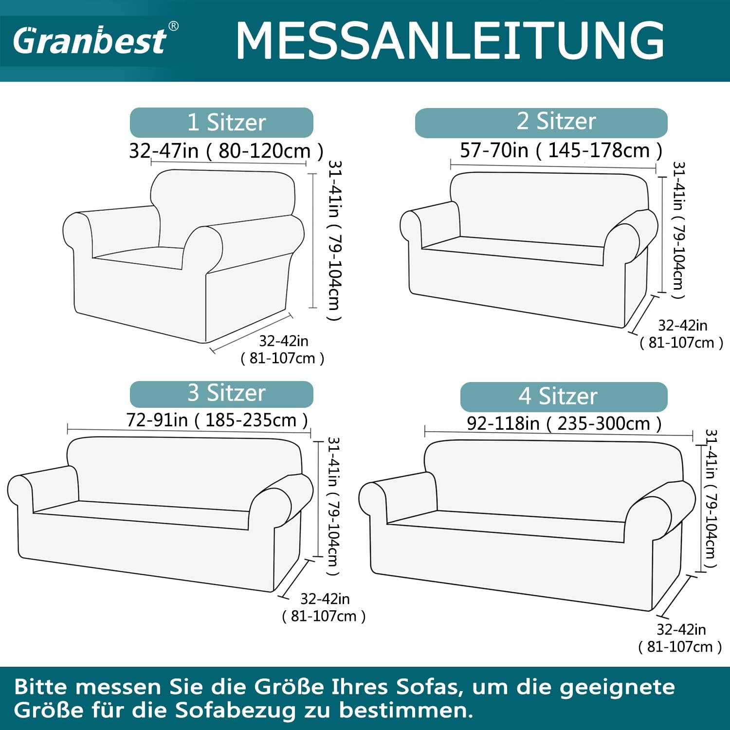 Granbest - housse canapé jacquard 1 place - extensible, protège animaux