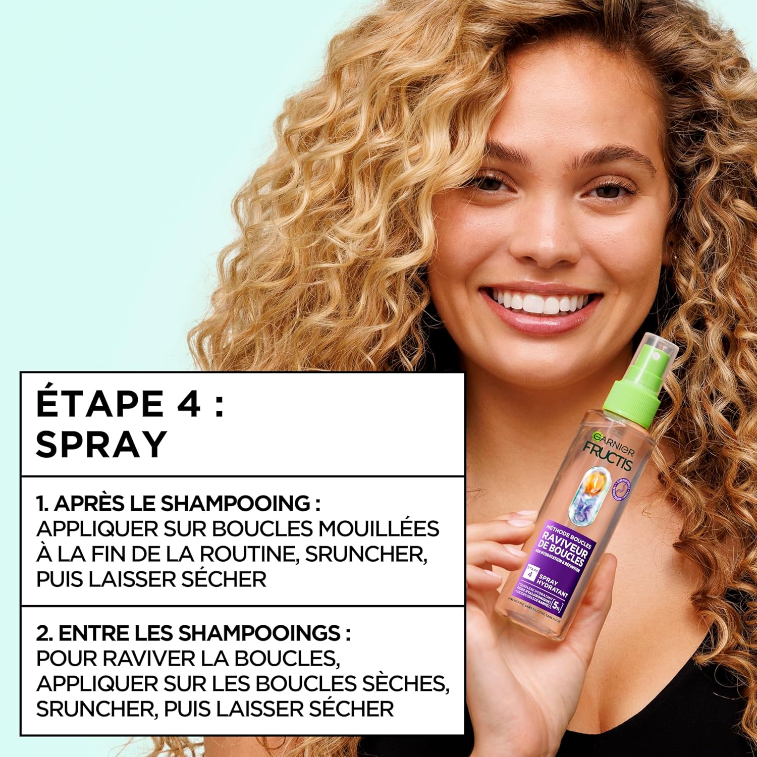Garnier - Fructis Méthode Boucles - 3 produits - acide hyaluronique, karité, soin boucles
