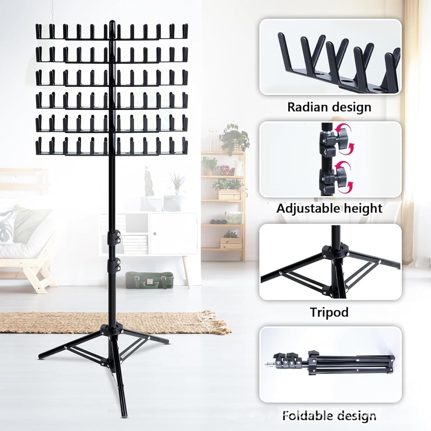 gresonic - support à tresses réglable rose, 144 pinces, idéal perruques