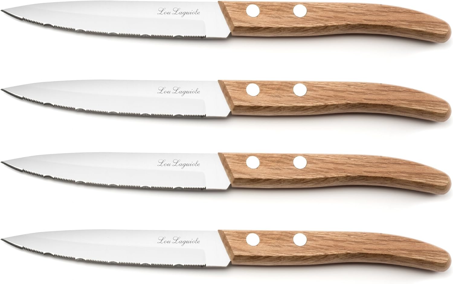 Lou Laguiole - Forest - 4 couteaux d'office - inox 13C, bois clair