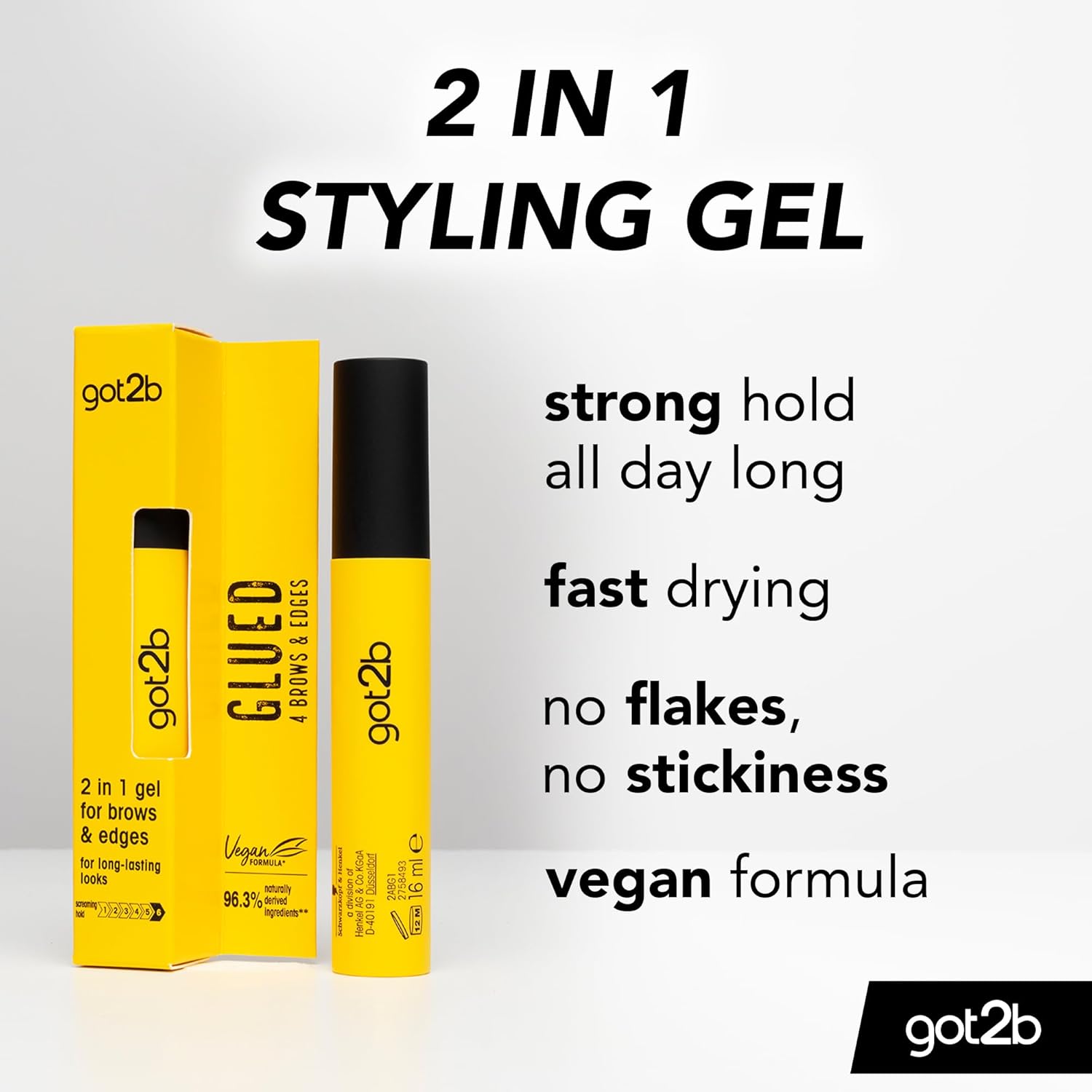 Got2b - Collé Serré - mascara gel 16ml - gel 2en1 vegan naturel